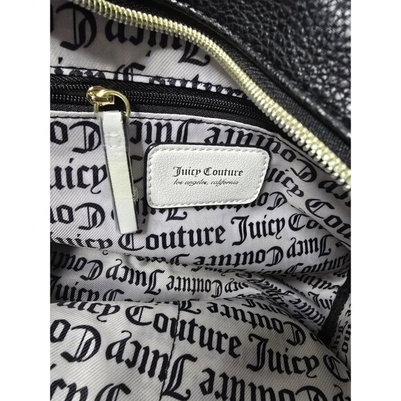 JUICY COUTURE Sports Bowler Top Handle Satchel Black Crossbody Dome- FLAWS - Picture 12 of 12